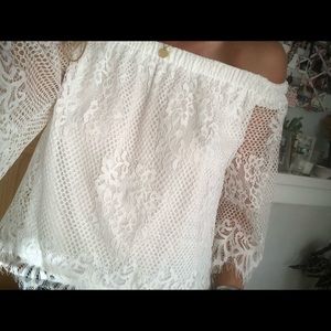 Lace off the shoulder top